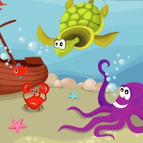 Игра Найди 10 Отличий: Морские Жители