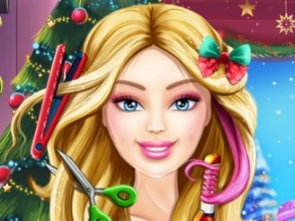 Игра Новогодняя Стрижка Барби
