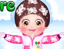 Игра Малышка Играется в Снегу