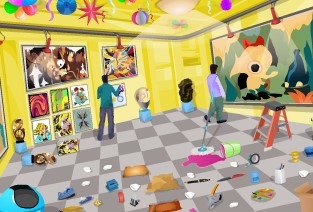 Игра Уборка в Галереи