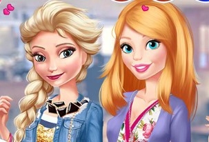 Игра Эльза и Барби Одевалки