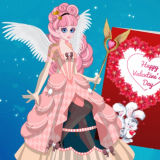 Милый Купидон Готовится Ко Дню Святого Валентина