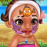 Игра Малышка Моана: Фейс-арт на Лице